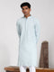 Vastramay Men's Aqua Rayon Kurta